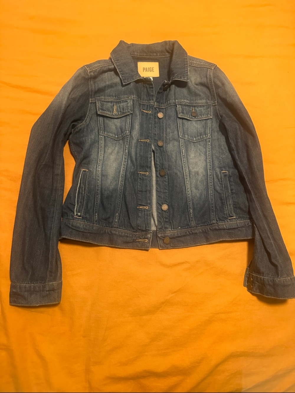 PAIGE Medium Wash Blue Denim Jacket